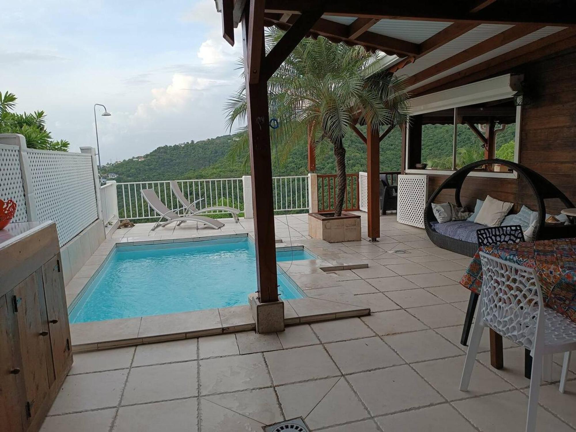 Villa Avec Vue Sur Mer A Vieux Habitants Piscine Bagian luar foto